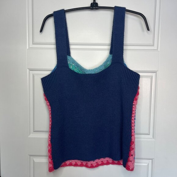 Andree by Unit Chasing Rainbows Crochet Tank Top‎ Women's Size Medium Retro Boho - Picture 3 of 8